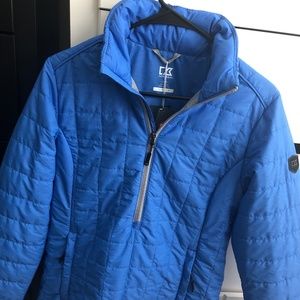 WOMENS CUTTER & BUCK LIGHT BLUE HALF ZIP UP SMALL